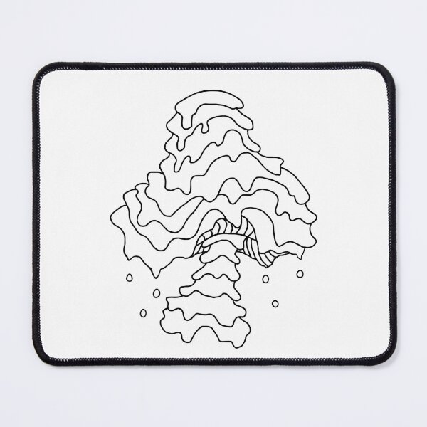 Item preview, The Perfect Magic Mushroom: Trippy Dripping Snow Drops Drops Black and White Line Art designed and sold by Ciara Shortall.