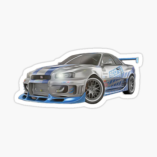 nissan skyline gtr r34 fast and furious sticker Magnet by d0ct0rsnuggles7