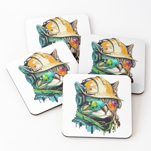 Item preview, Catswithhardhats cool cat worker designed and sold by Keni-shop.