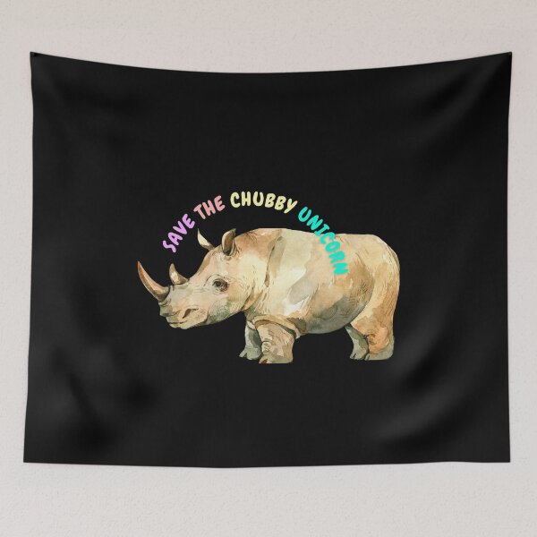 Item preview, Save the chubby unicorn - chubby rhino designed and sold by EarthAlly.