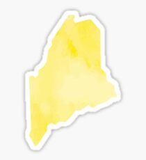 Yellow Watercolor Maine Sticker