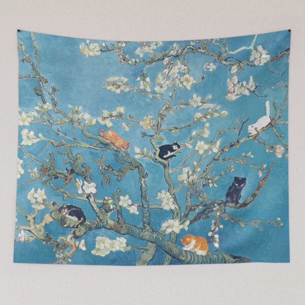 Item preview, Funny Cat in Almond Blossom by Van Gogh designed and sold by evermore-design.