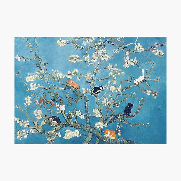 Item preview, Funny Cat in Almond Blossom by Van Gogh designed and sold by evermore-design.