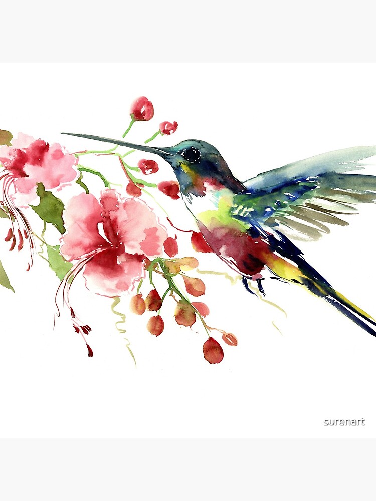 Hummingbird and Flowers by surenart