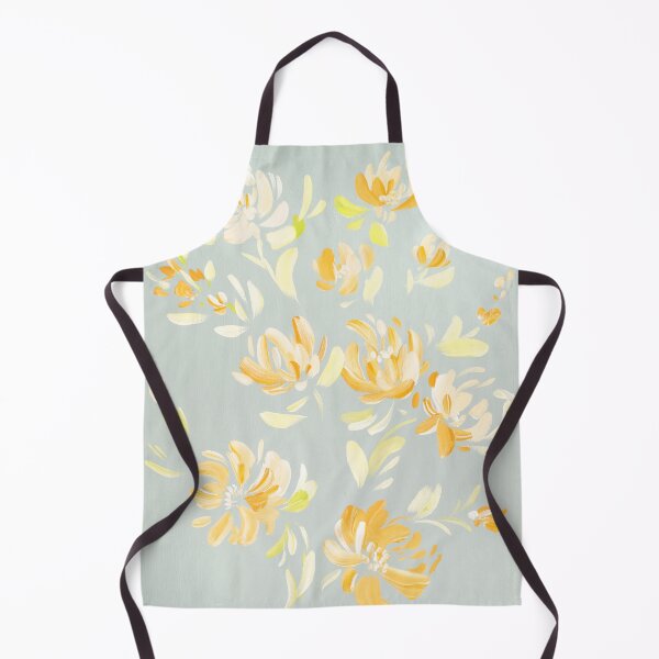 Item preview, Yellow and white painterly flowers on gray designed and sold by Ilze Lucero.
