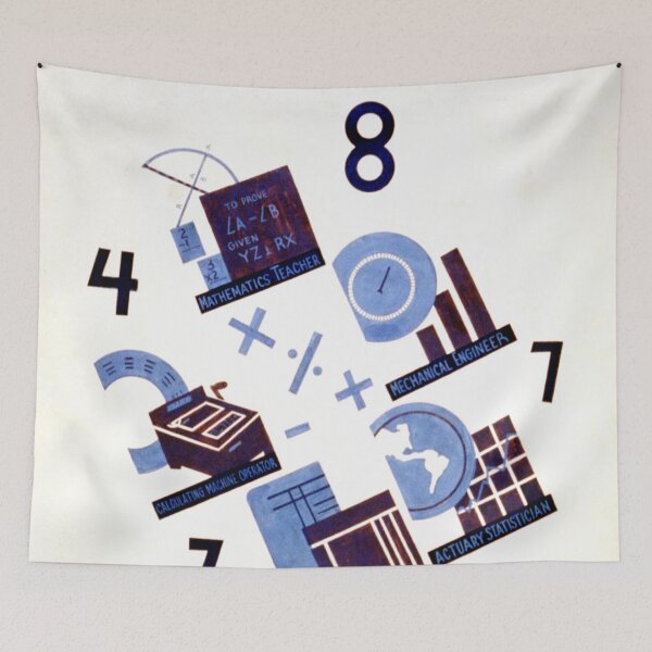 Item preview, Vintage poster - Mathematics Jobs designed and sold by mosfunky.