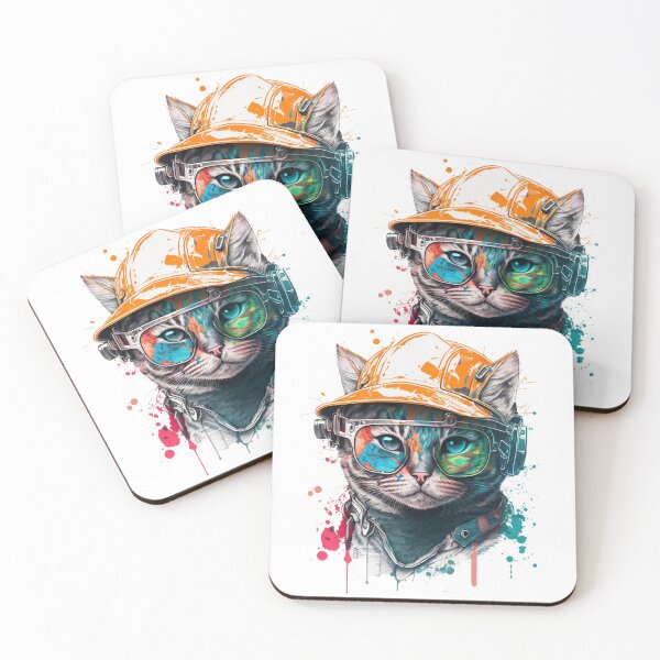 Item preview, Catswithhardhats cool cat worker designed and sold by Keni-shop.