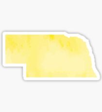 Gelbes Aquarell Nebraska Sticker