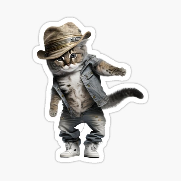 Funny Pop Music Cat Dancing Sticker for Sale by THANKS4BUYING