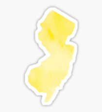 Yellow Watercolor New Jersey Sticker