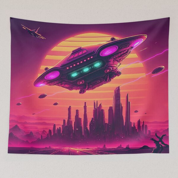 Item preview, Retro-Future Invasion: A Synthwave War of the Worlds designed and sold by Mullet Monkey.
