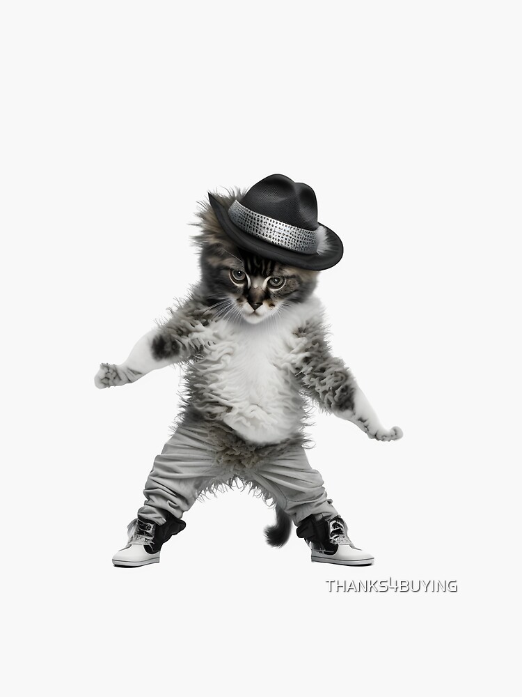 Funny Pop Music Cat Dancing Sticker for Sale by THANKS4BUYING