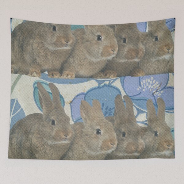 Item preview, Hoppy Cute Bunnies Easter Rabbit Seamless Pattern /  Happy Easter Day Realistic Bunny Rabits  designed and sold by haRexia.