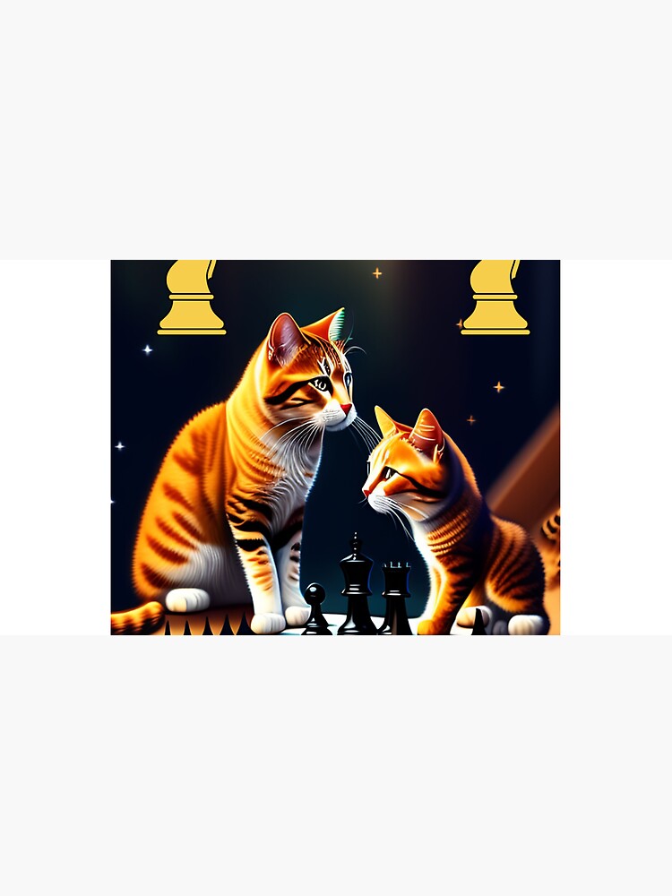 Dos gatos jugando al ajedrez de Tucentrodemoda