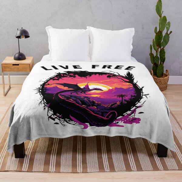 Item preview, Live Free with Dragon and Sunset Design: A Symbol of Liberation designed and sold by SimpliText.