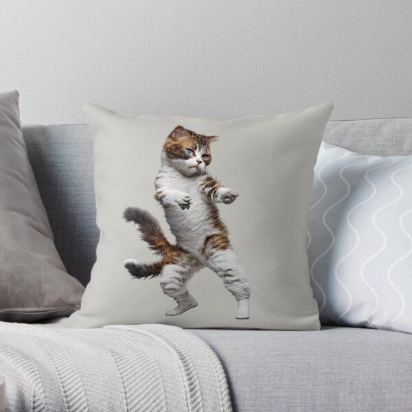 Insanely Entertaining Cat Dance Pop Throw Pillow