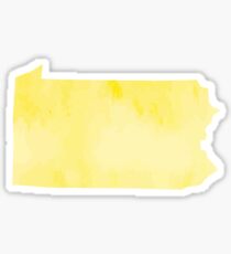Yellow Watercolor Pennsylvania Sticker
