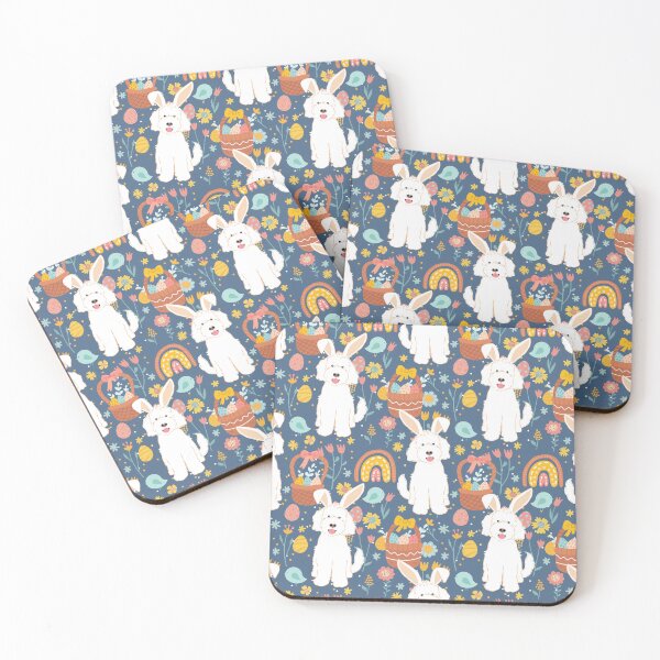 Item preview, Easter Bunny White Goldendoodle Dog - Navy designed and sold by Lulupainting.