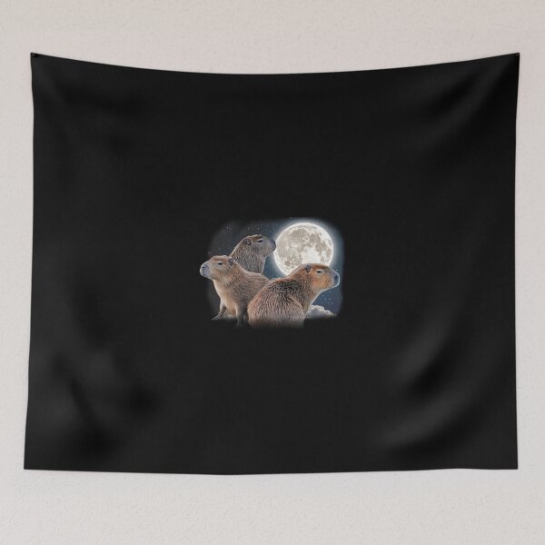 Item preview, Three Capybaras and Moon Funny Capybara Humor Parody designed and sold by BarryWhitt.