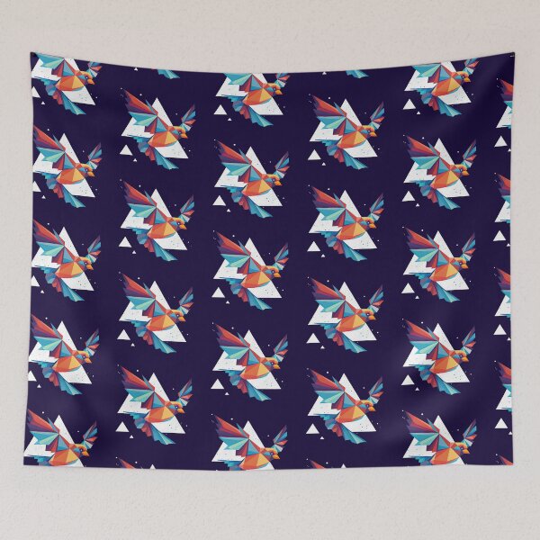 Item preview, Colorful geometric flying bird designed and sold by etherElric.