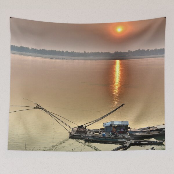 Item preview, Dusk in Kratie: The Elegance of a Chinese Fishing Net designed and sold by franck380.