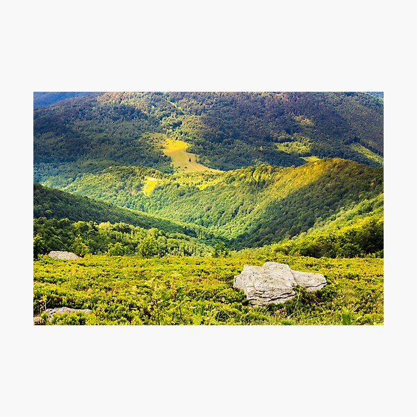 hillside with stones in high mountains Photographic Print