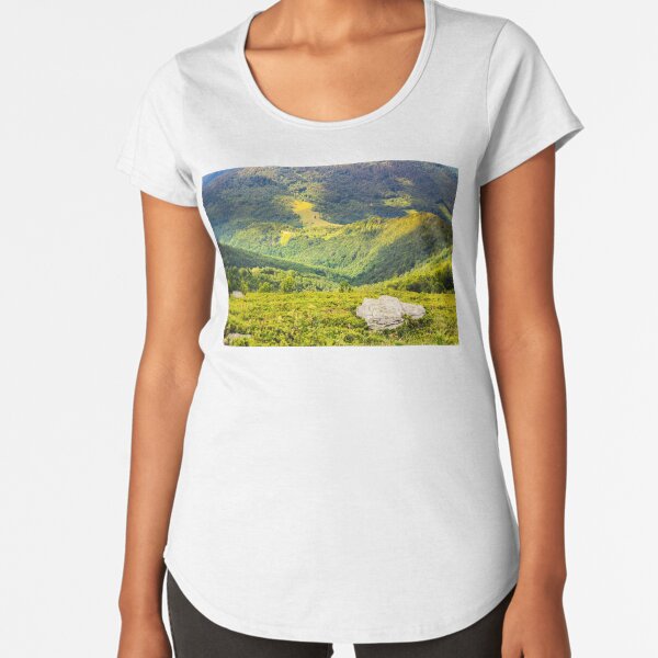 hillside with stones in high mountains Premium Scoop T-Shirt