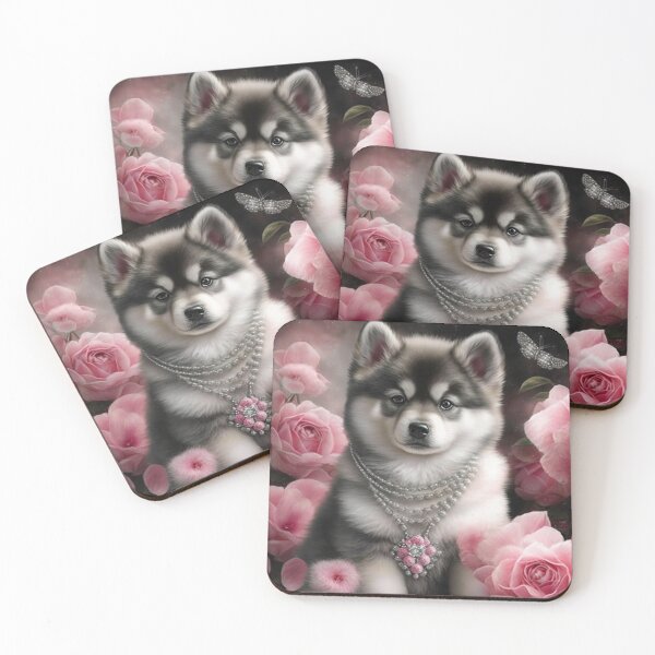 Item preview, Pomsky With Roses designed and sold by Nocturne  Paws.