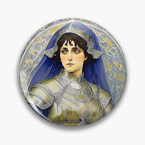 Item preview, Joan of Arc with Blue Veil in Art Nouveau designed and sold by Dawn Thibodeaux.
