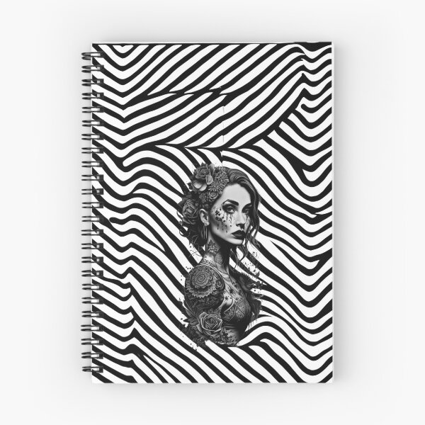 Item preview,  Portrait Tattoo Design of a Woman with Tattoo in Black and White Illusion   designed and sold by TatooIllusion.