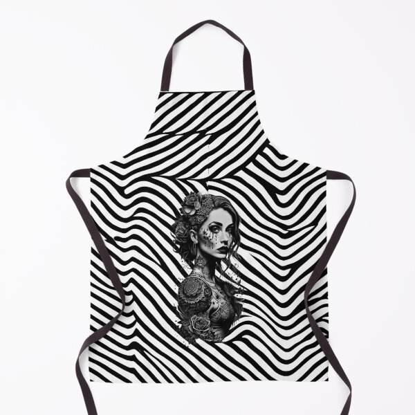 Item preview, Portrait Tattoo Design of a Woman with Tattoo in Black and White Illusion designed and sold by TatooIllusion.