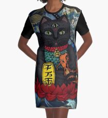 Herr Kitty Glückliche Katze T-Shirt Kleid