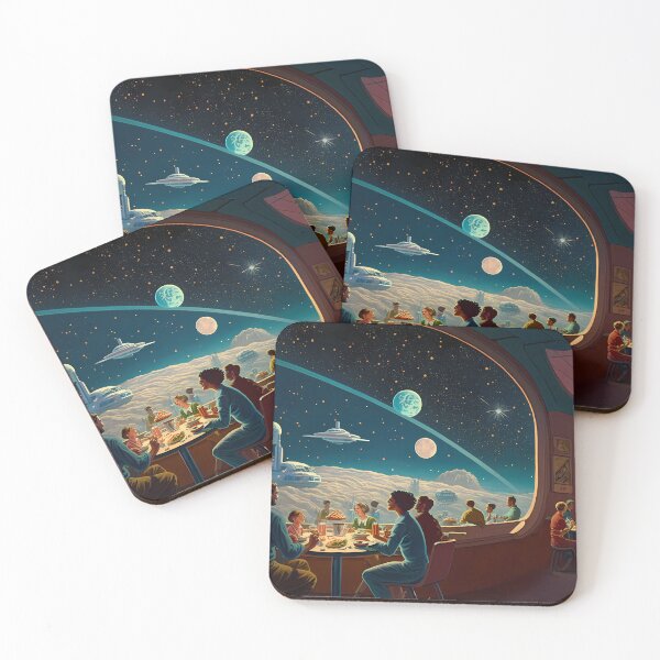 Item preview, Retrofuturistic Diner in Space - Cosmic Cafe designed and sold by DaydreamDepot.