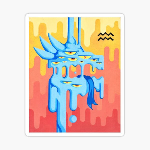 Drippy Trippy Aquarius  Sticker