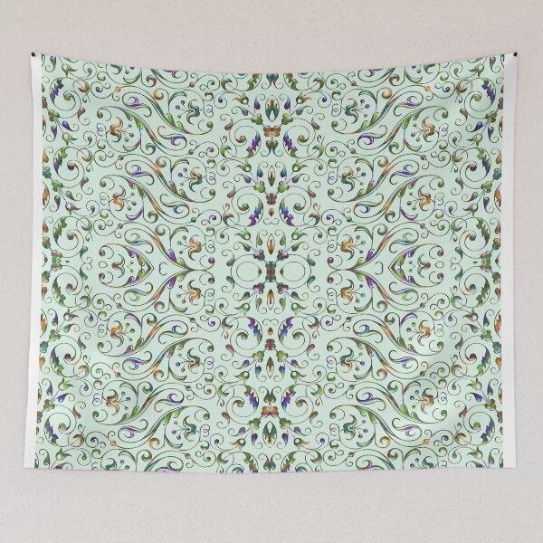 Item preview, Scrollwork on Green designed and sold by Janet Morley.