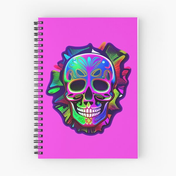 Aperçu de l'œuvre Crâne au néon Sticker créée et vendue par nicephore.