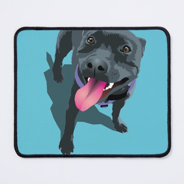 Item preview, Panting Dog Staffie Aqua designed and sold by Bloomin' Arty Families.