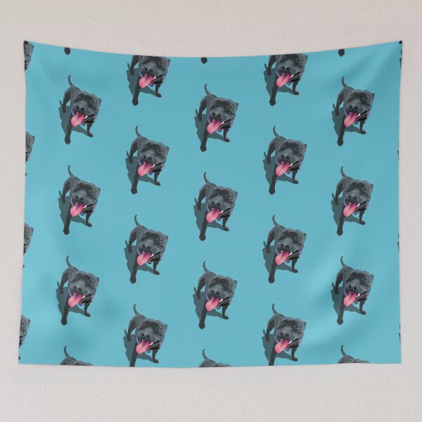Item preview, Panting Dog Staffie Aqua designed and sold by Bloomin'  Arty Families.