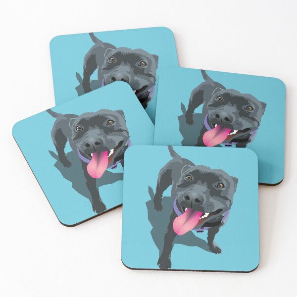 Item preview, Panting Dog Staffie Aqua designed and sold by Bloomin'  Arty Families.