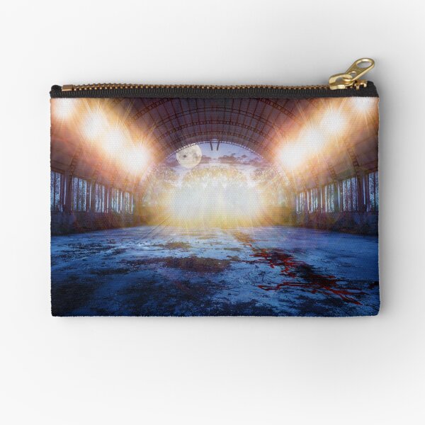 dance place in abandoned hangar at night Zipper Pouch