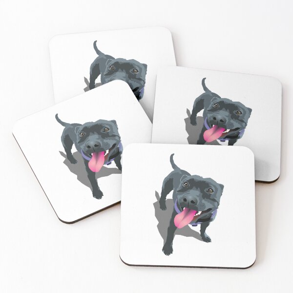 Item preview, Panting Dog Staffy White designed and sold by Bloomin'  Arty Families.
