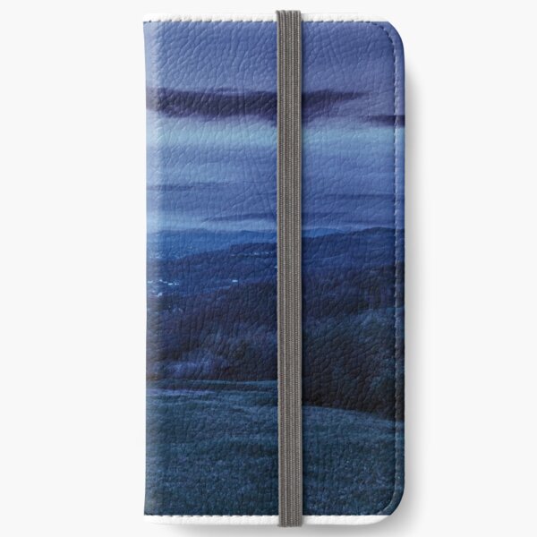 panorama of apple orchard on hillside at night iPhone Wallet