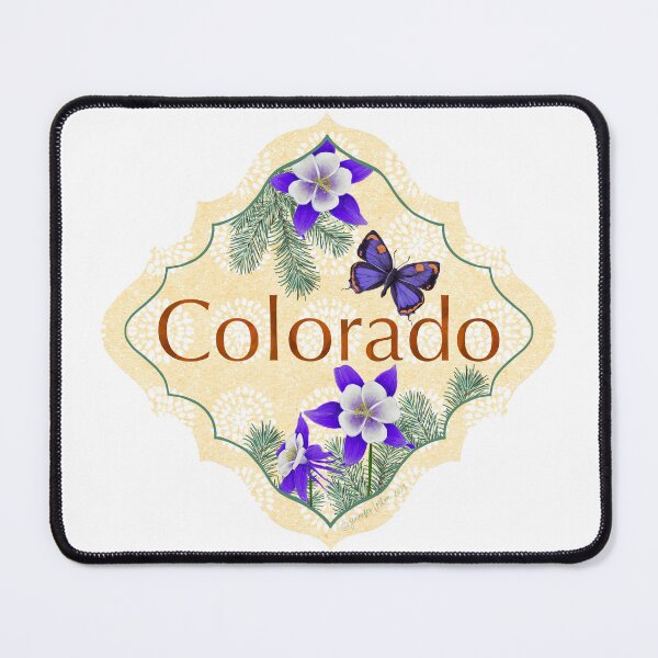 Item preview, Colorado State Pride| Colorado State Flower Rocky Mountain Columbine Hairstreak Blue Spruce | US State Collection State Icon Illustration  designed and sold by JourneyHomeMade.