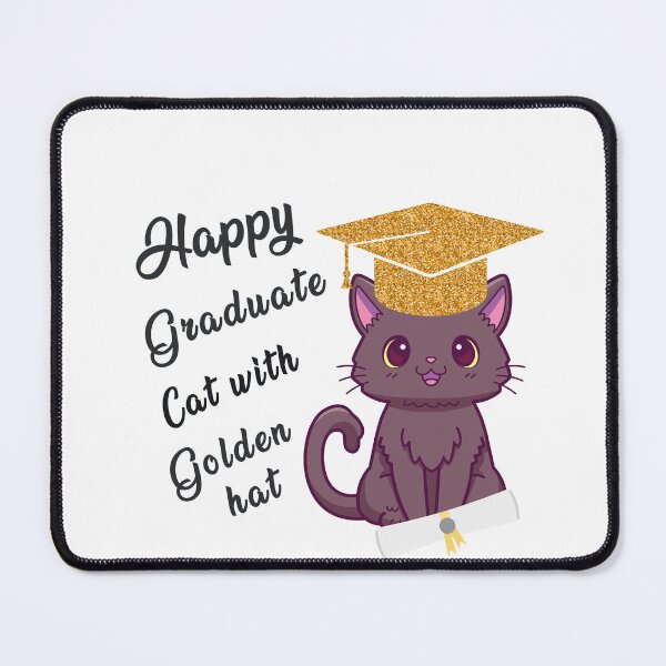 Artikelvorschau, Glückliche graduierte Katze entworfen und verkauft von HaaniDesigns77.