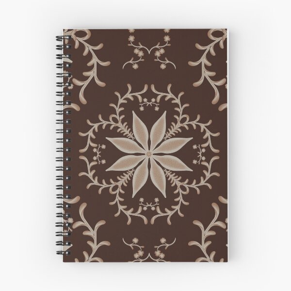 Item preview, Earth Tone Flowers with Foliage on Dark Brown background, with sand, ivory, and beige colors designed and sold by Ale's Art.