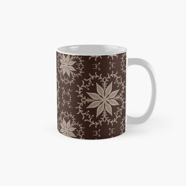 Item preview, Earth Tone Flowers with Foliage on Dark Brown background, with sand, ivory, and beige colors designed and sold by Ale's Art.