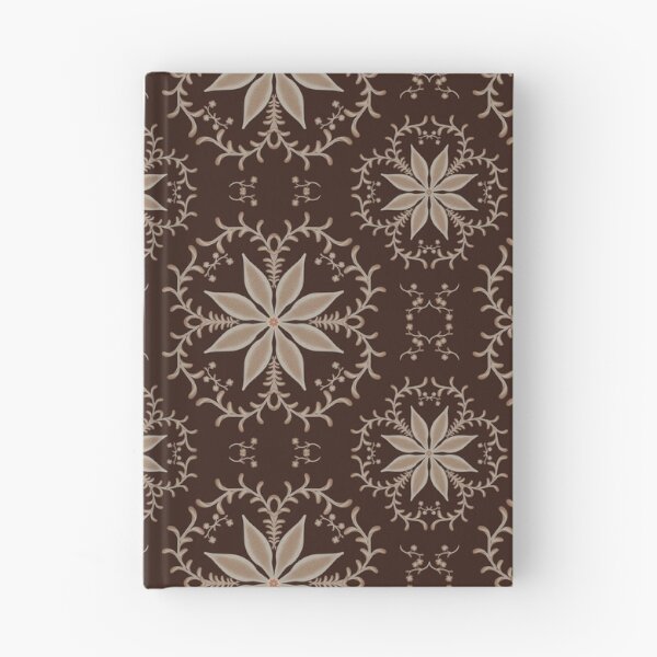 Item preview, Earth Tone Flowers with Foliage on Dark Brown background, with sand, ivory, and beige colors designed and sold by Ale's Art.