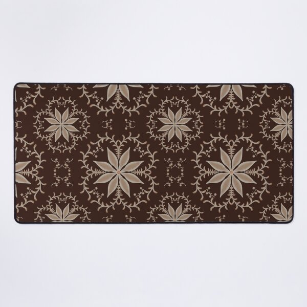 Item preview, Earth Tone Flowers with Foliage on Dark Brown background, with sand, ivory, and beige colors designed and sold by Ale's Art.