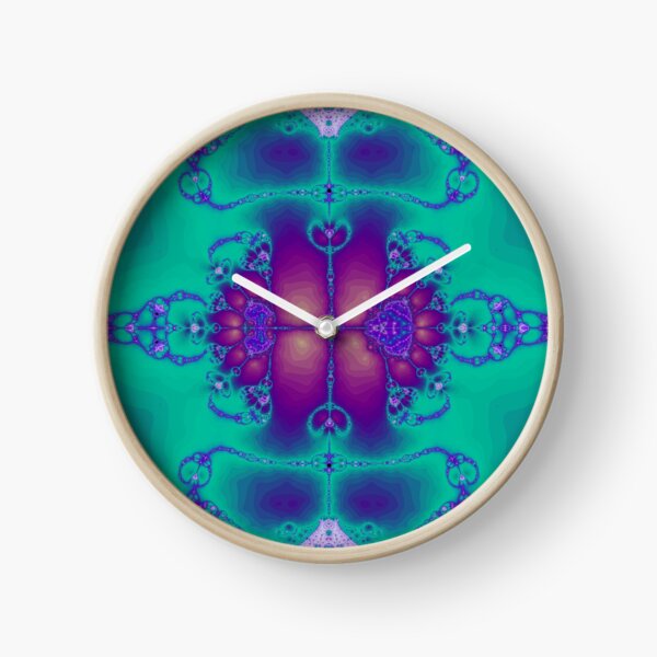 Item preview, "Lotus Fractality" Teal & Purple Fractal Art Print designed and sold by ChaosEmporium.