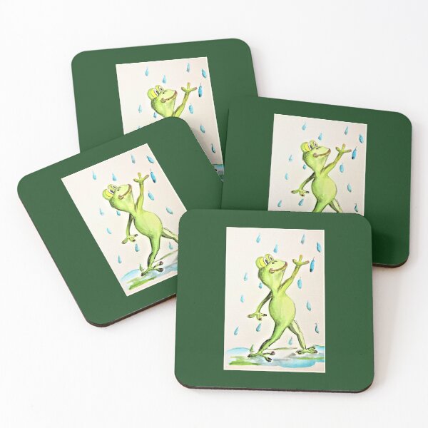 Item preview, Frog in the rain, watercolour, fine art designed and sold by janianna.